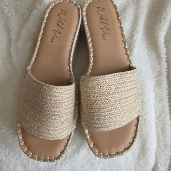NEW Wild Pair Women Shermer Slide Espadrille Platform Wedge Sandals SZ 11M Ivory - Picture 3 of 6